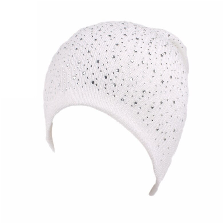 Skimutsen merk sterren ruit gebreide mutsen mutsen effen kleur muts skullies lente winter hiphop mutsen: Wit