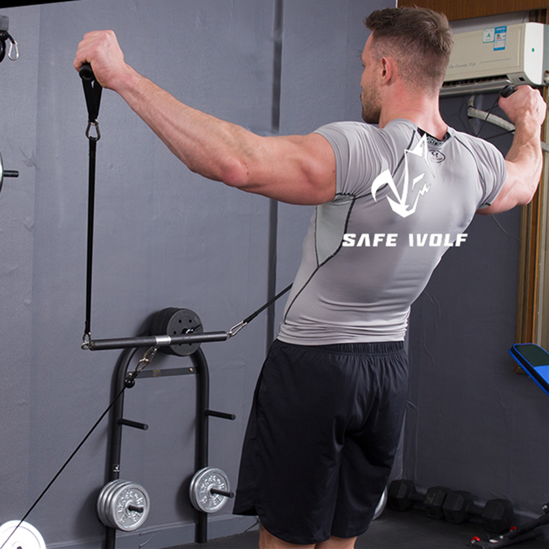 Fitness Bizeps Trizeps Zurück Blaster Seil LAT ziehen Nieder Bar Brust Muskel trainieren Griff Rudern Griff DIY Rolle Kabel Aufsätze