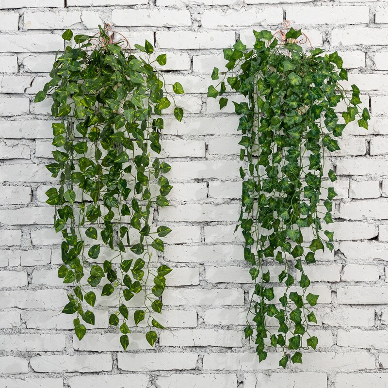 Plantas Artificiales de Pared Colgantes para Viñas, Simulación de Colgar, Hojas de Ratán, Ramas, Hoja Verde de Hiedra Decoración para Boda, para Casa, Otoño