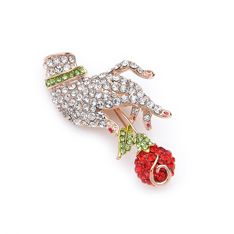 Wuli & bebê espumante mão segurando rosa dia dos namorados broche presente para as mulheres 2019 ano novo moda jóias strass completo