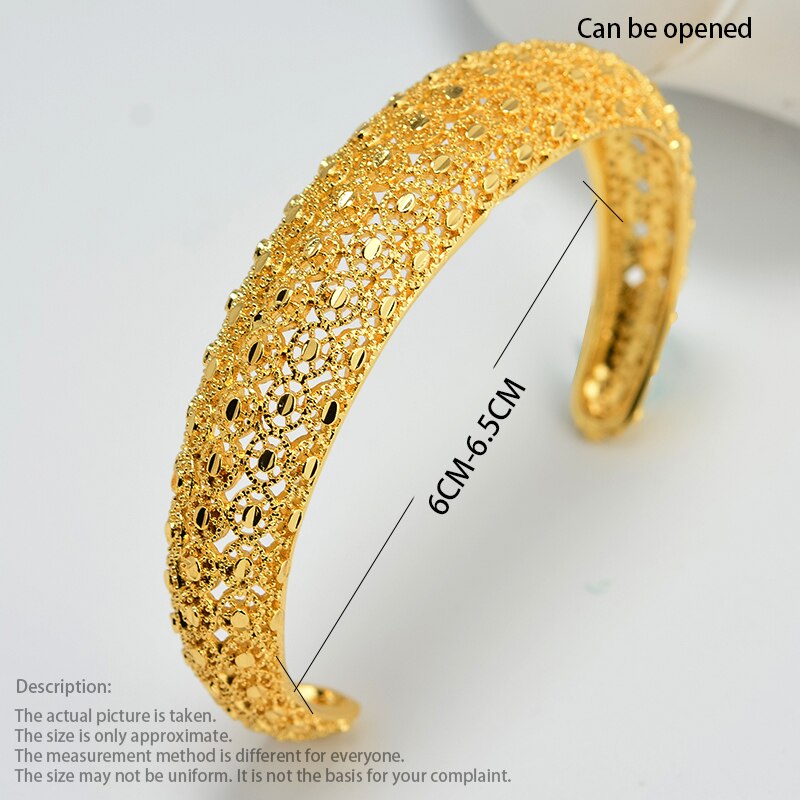 africain/arabe or couleur fleur bracelets pour les femmes élastique réglable ouvert Bracelet pour les femmes de fête de mariage