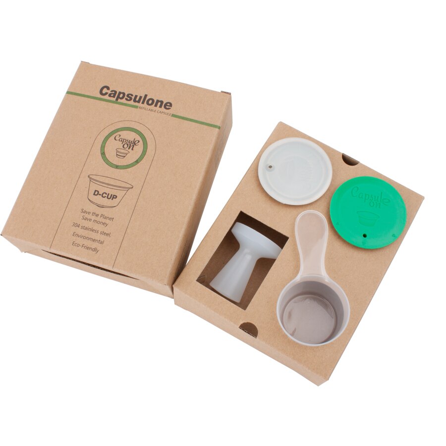 Capsulone/STAINLESS STEEL Metal capsule Compatible with dolce gusto lumio coffee Machine Refillable Reusable capsule pod tamper