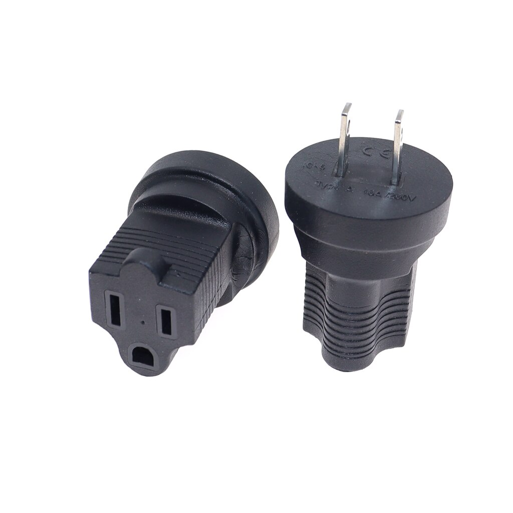 Japan, Philippines Travel Power Adapter, USA NEMA 5-15R Receptacle To American 2 prong flat pin Power Converter