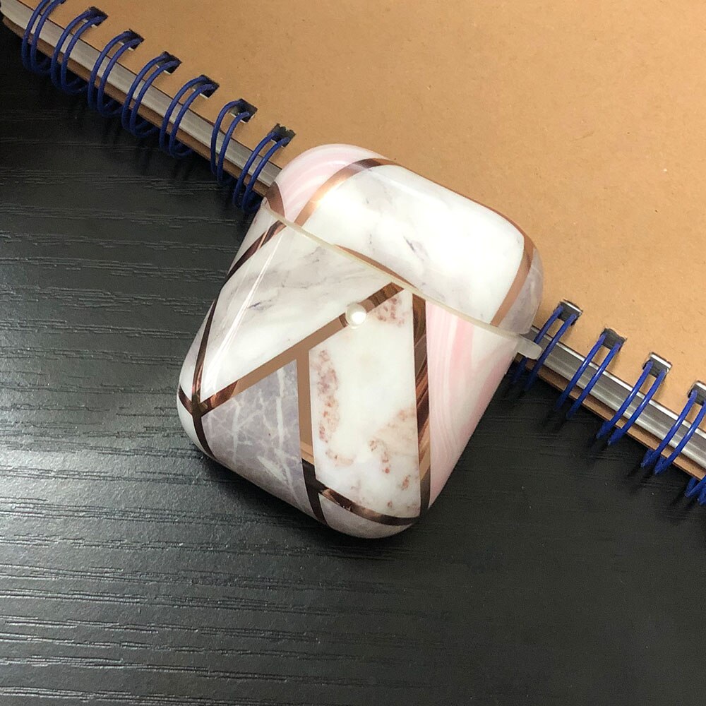 Elettrolitico Marmo Cassa Auricolare Per AirPods Pro 2 Custodie Carino Rosa Morbido Fiori Della Copertura di Protezione per AirPod 2 1 Aria caso baccelli: K for AirPods 1 or 2