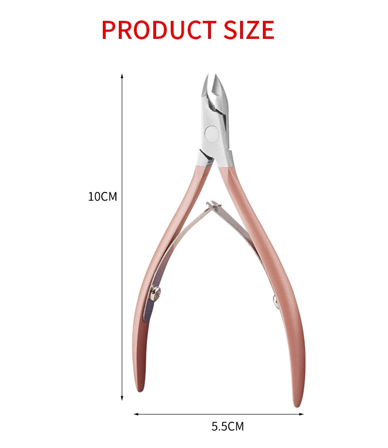 Cortador de pinzas de empuje para cutícula de uñas cortauñas producto para eliminar la piel muerta herramienta de manicura artística alicates de belleza para uñas rosa