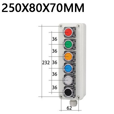 Indoor and outdoor button box Emergency stop start switch Power reset alarm iron door elevator motor Electrical control box: Gray
