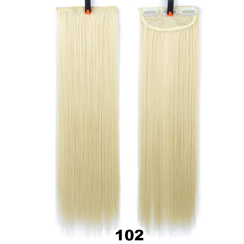 XUANGUANG Extensions Woman Hair Clips In Hair Extension Straight Hair With Clips Blonde Hair Natural 7 Colors 18 inches: 102