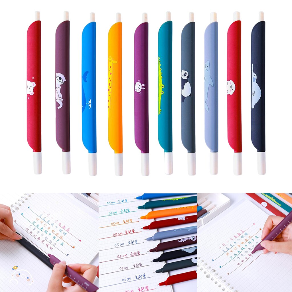 Lovely Animals Print Gel Ink Pen 0.5 mm Extra-Fine Ballpoint Pen for Office
