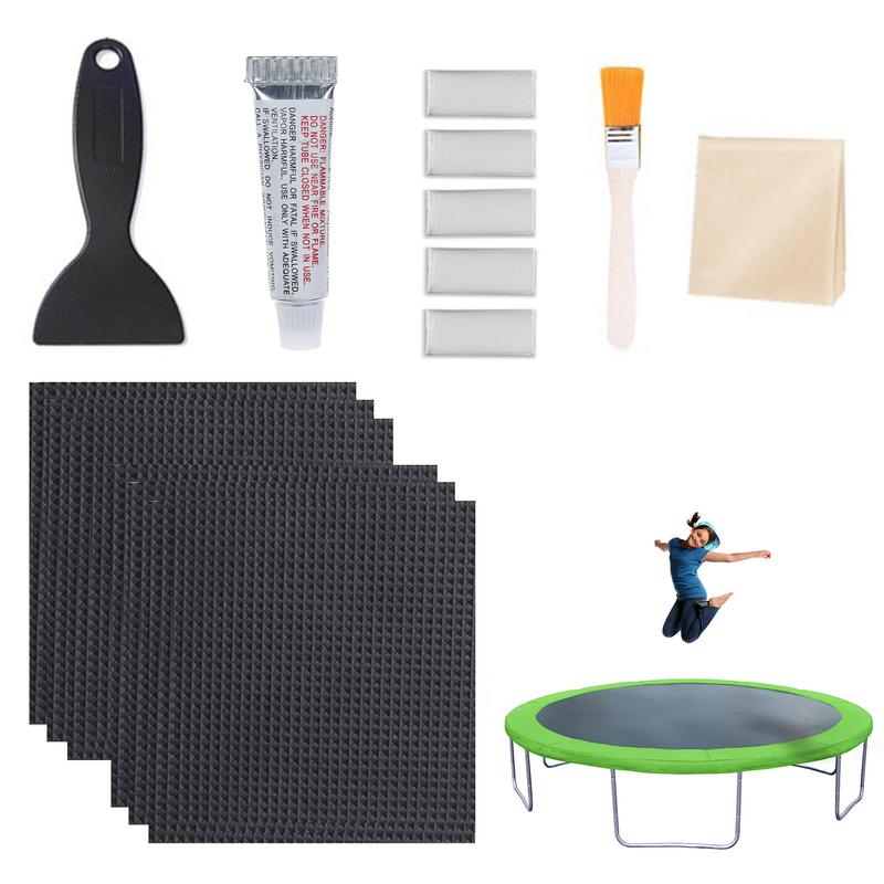 15pcs Trampoline Patch Repair Kit 4 x 4 in Rectangular Trampoline Mat Repair Set For Tear Or Hole Fixing Trampoline Accessories
