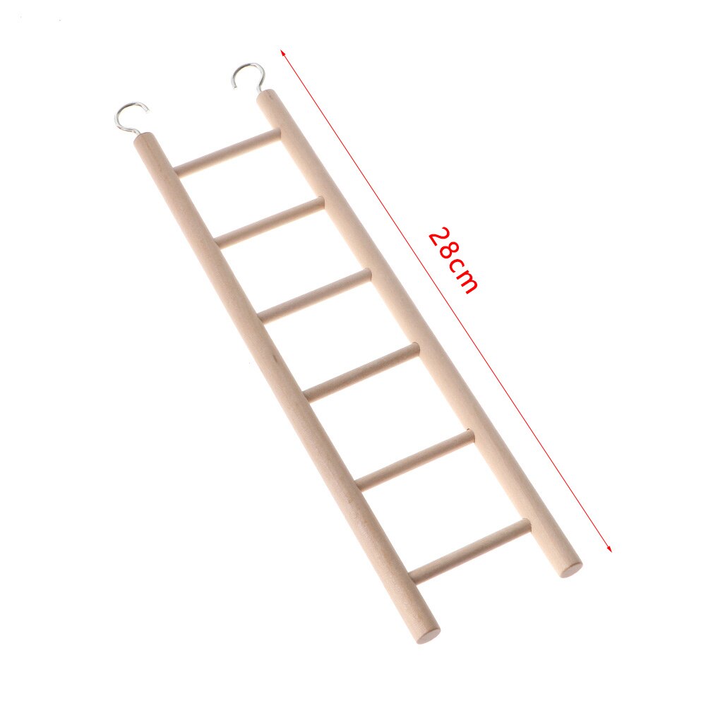 Juguete de escalera de madera para pájaros, rascador oscilante, Hamsters de escalada, escalera de 3/4/5/6/7/8, jaula de loro, juguetes colgantes para mascotas, 1 Uds.: 28cm