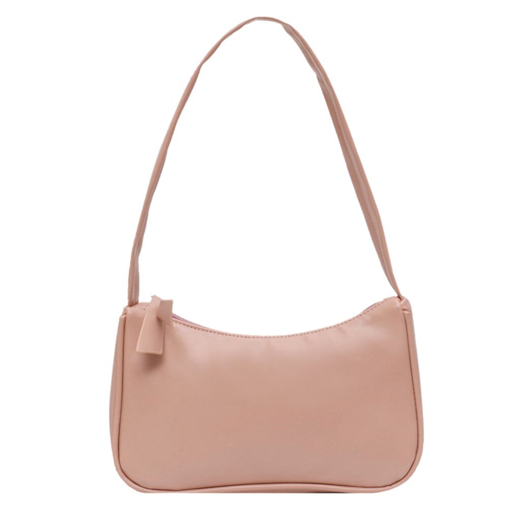 Retro axelväska för kvinnor vintage handväska hobosväska pu läder kvinnlig baguette telefonväska mini bolsa bolsa feminina: Rosa