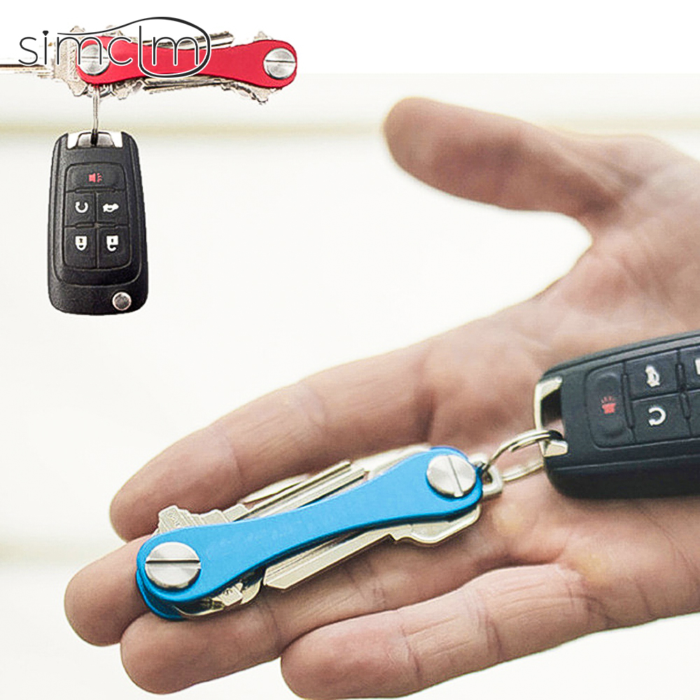 Llavero inteligente para hombre, Cartera de Metal, caja compacta de almacenamiento con Clip, organizador de llaves para coche Clip de llave de metal Caja de almacenamiento de llaves de aleación de aluminio