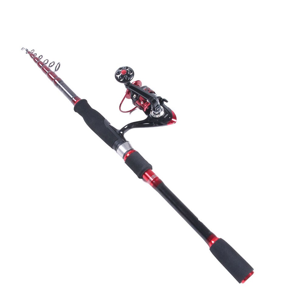 1.8-3.0m Carbon Fiber Telescopic Rod Superhard Boat Fly Fishing Rod With Fishing Reel Fishing Tackle De Pesca