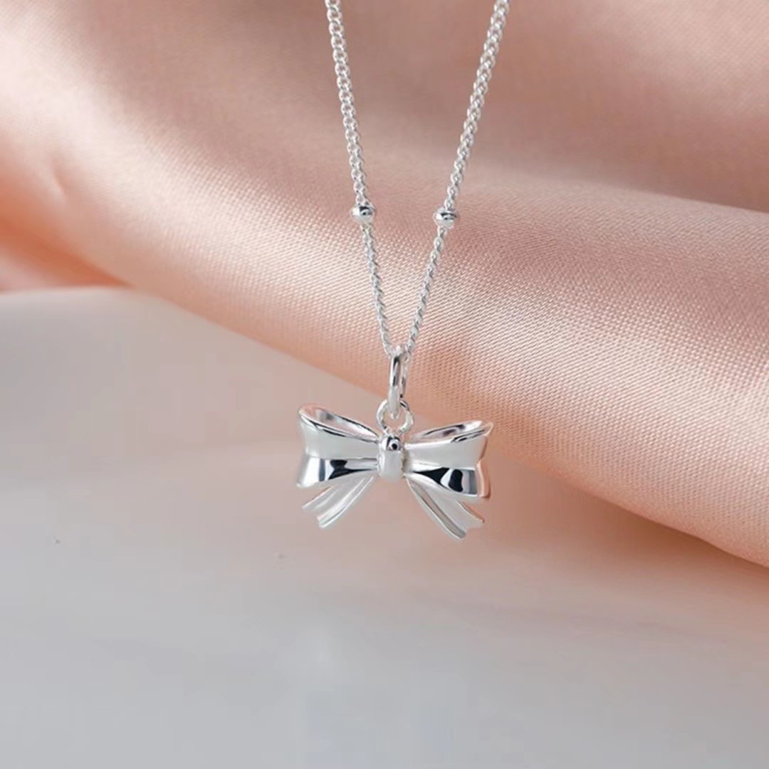 Collar con de nudo de lazo exquisito para mujer, Gargantilla versátil romántica, de joyería de boda para niña,