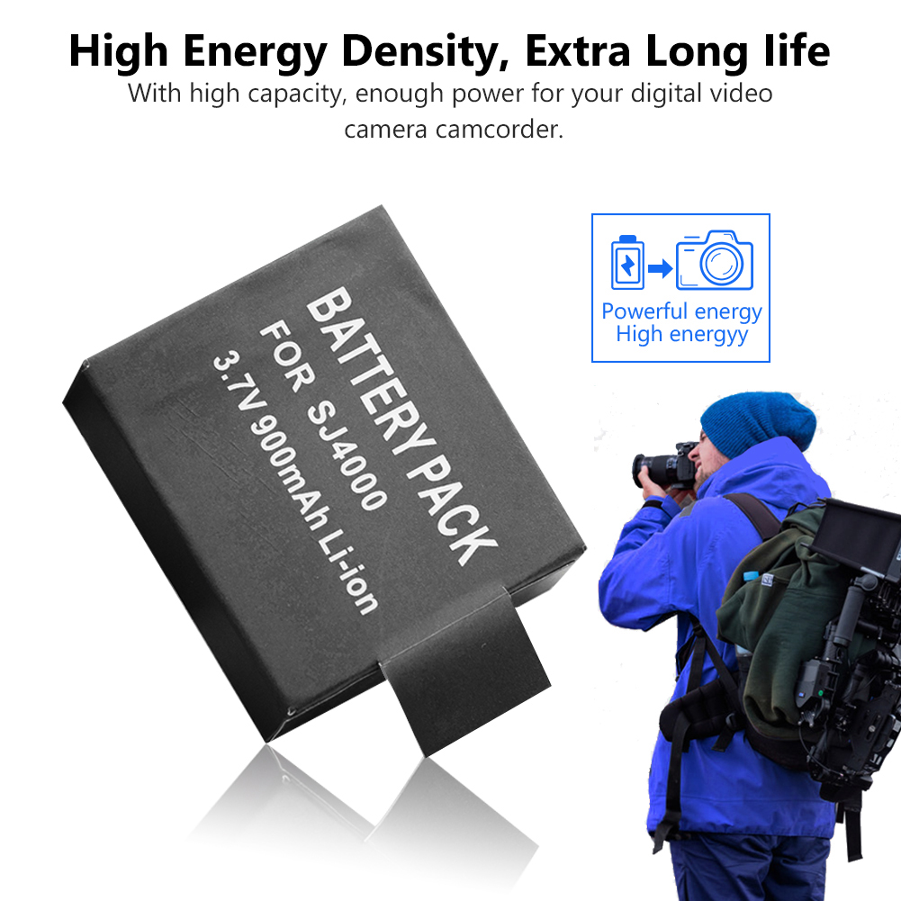 Batería acumuladora de 3,7 V, 900mAh para SJCAM, SJ7000, SJ6000, SJ5000, SJ4000 Air, 4K, cámara para SJCAM, SJ4000, SJ4000, WIFI, SJ4000