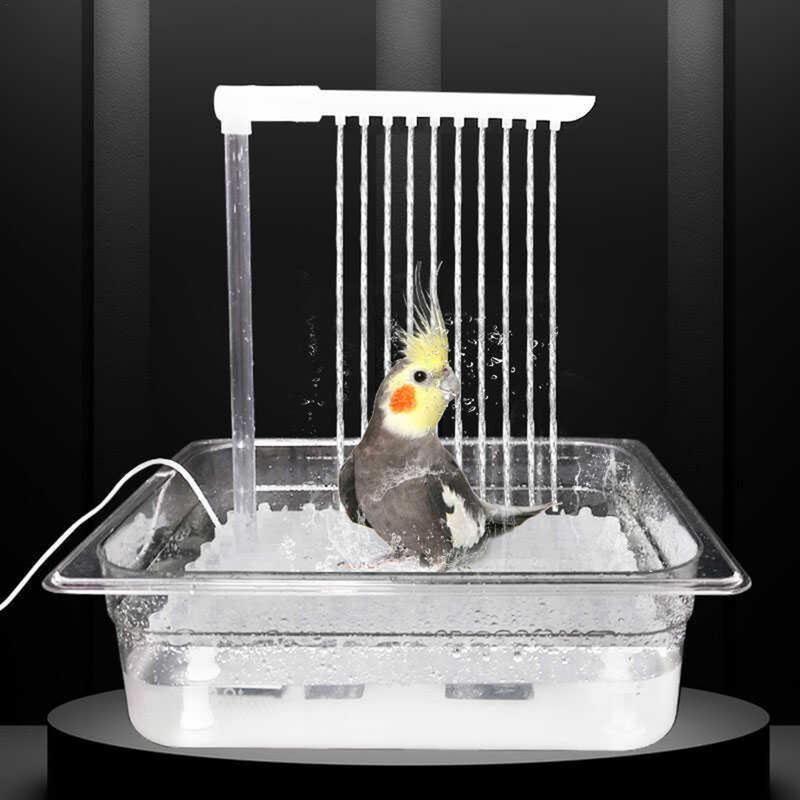 Bañera automática de ducha para pájaros, bañera automática para pájaros con regulador, piscina para mascotas pequeñas, loros y pájaros