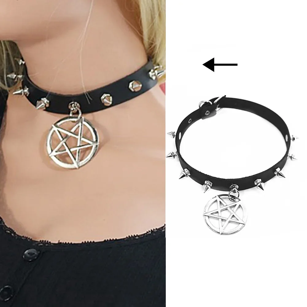 Harajuku Chocker Sexy Heart Lock Key Rivets Black Goth Punk Chokers Gothic Choker Naszyjnik dla kobiet Hip Hop Bondage Cosplay: Antyczny, pozłacany