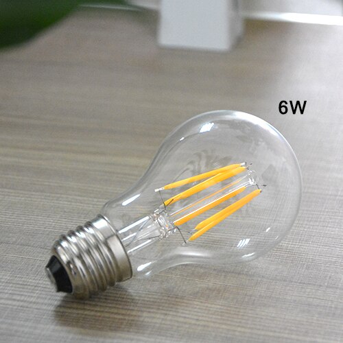 LightInBox AC220V E27 2W 4W 6W 8W COB LED Filament Glass Bulb 1Pcs lastest Antique Retro Edison Incandescent LED lamp