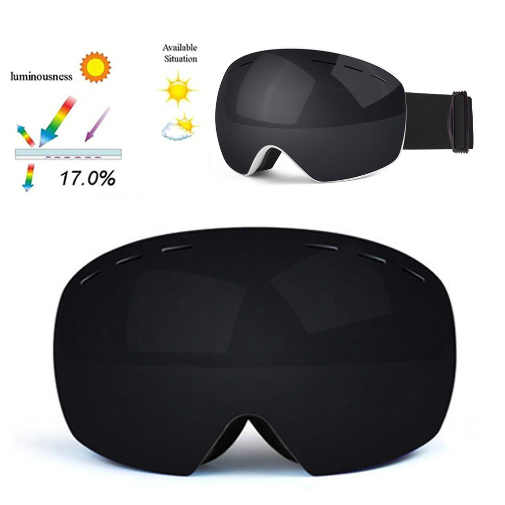 GOOFF Magnet Skibril En Snowboardbril - De Bril Met Verwisselbare Lenzen Rood Oranje Oliekleur Vizier Te Wisselen Door Magneten Past Op Elke Skihelm
