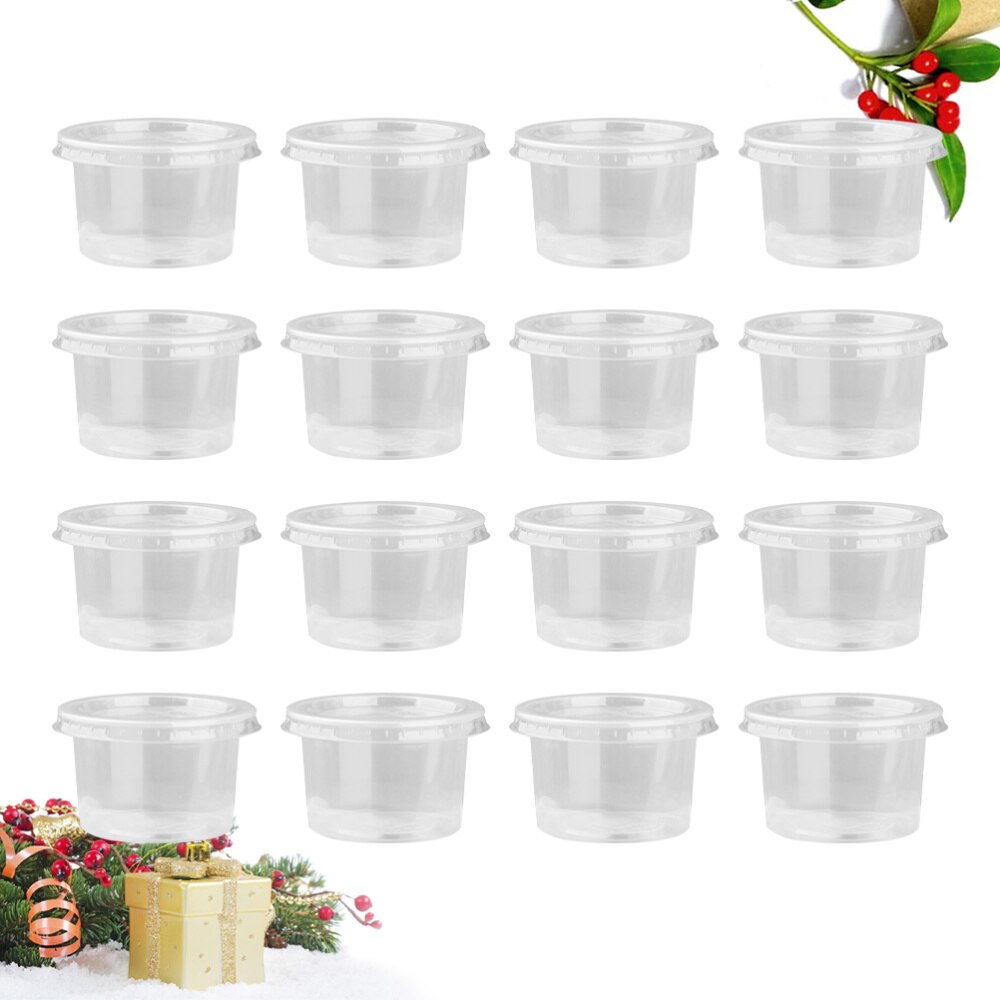 50 Stuks 140Ml Wegwerp Container Clear Portie Cups Kommen Met Deksels Voor Mousses Saus Gelei Yoghurt