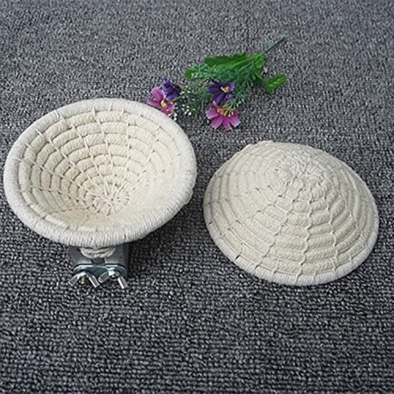 Manuel tressé corde de chanvre oiseau nid lit multi-usages artificiel pinson nid oiseau maison pour perroquet Hamster animal lit nid fournitures