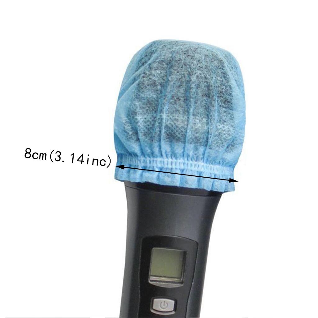400PC Disposable Microphone Cover Of Non-woven Fabric Resistant to Sputtering Dust-Proof Microphone Cover for KTV Supplies