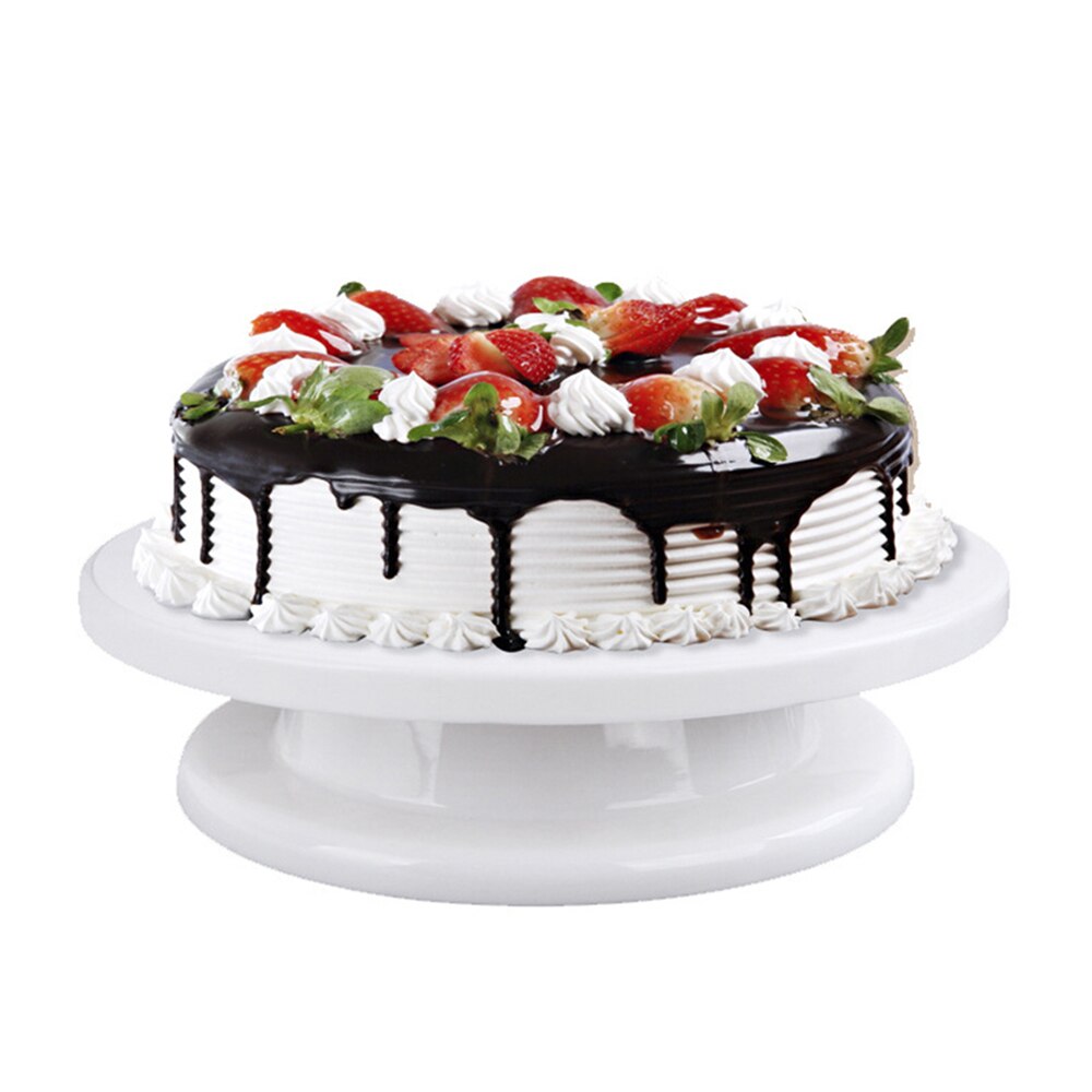 Rotary table White Plastic 28 cm Turnable Rotating cake stand DIY Lightweight Stable turning table cake decorating tools