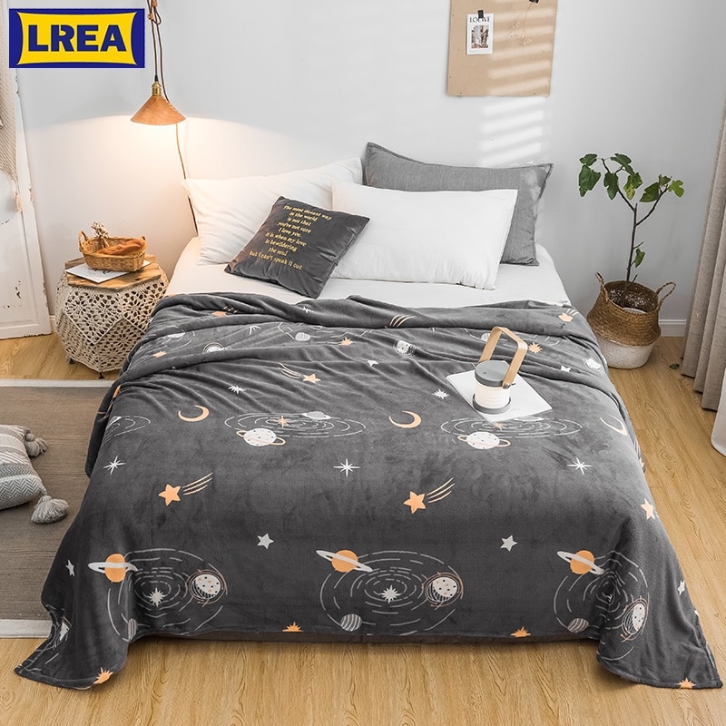 LREA ster coral fleece deken voor Bed en Zachte en comfortabele sofa De overgrote universe deken Modieuze stijl