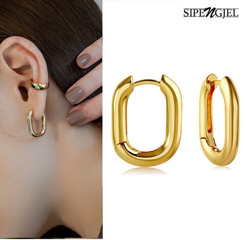 geometrische Oval Ohrringe Temperament Gold farbe Oval Jahrgang Band Earing Für Frauen Hochzeit Party schmuck Trend