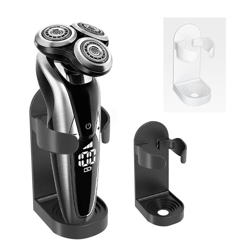 supports de rasoirs porte rasoir support rasoir etagere murale Porte-rasoir avec crochets de rangement pour brosse à dents, support auto-adhésif sans poinçon, sans trace, porte-brosse de rasage électrique, organisateur