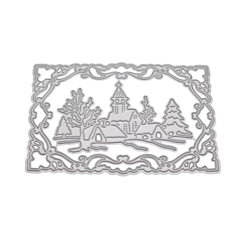 Metal Craft Snowy Day Pattern Paper Die Cutting Dies for Scrapbooking/DIY Christmas Wedding Halloween Cards Hand Making