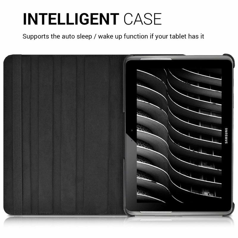 Tab2 10.1 Case 360 Degree Rotating Flip PU Leather Cover For Samsung Galaxy Tab 2 10.1 P5100 P5110 P7500 P7510 Tablet Case Glass