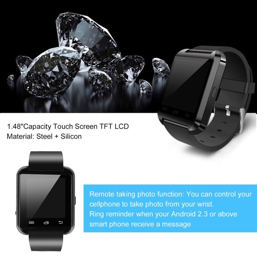 Universal Portable Multifunctional Bluetooth V3.0 + EDR Smart Wrist Watch Phone Camera Card Mate Universal For Smart Phone