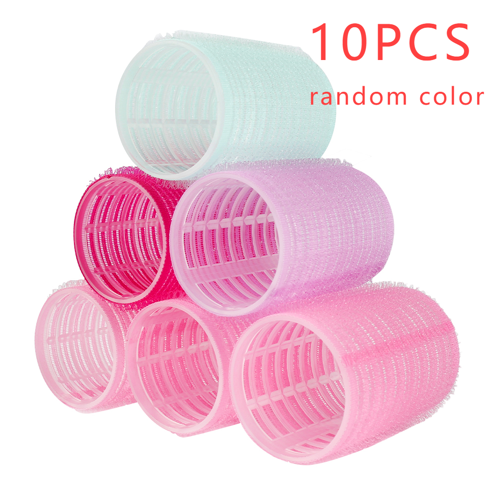 Rodillos para el cabello con agarre automático sin calor, rizadores para el cabello sin calor, flequillo, volumen, gancho y bucle autoadhesivo, accesorio para peinados DIY para mujer: Rojo