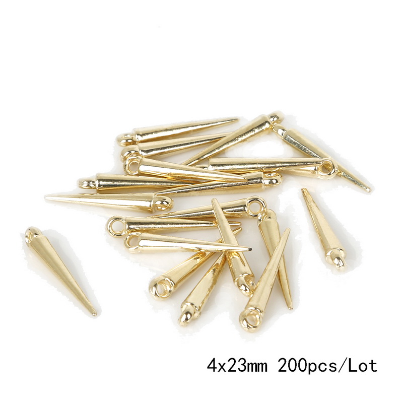 100-200 pcs/lot Rhodium/or couleur CCB plastique cône forme perles breloques pendentifs pour Bracelet collier bijoux à bricoler soi-même résultats: PLAQUÉ ARGENT