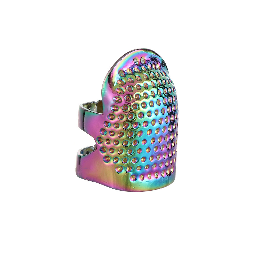 Dedal de aguja de oro Vintage, Protector de dedos, accesorios de costura de Metal, herramientas de costura para trabajo a mano, anillo antiguo, manualidades DIY: multicolor / M