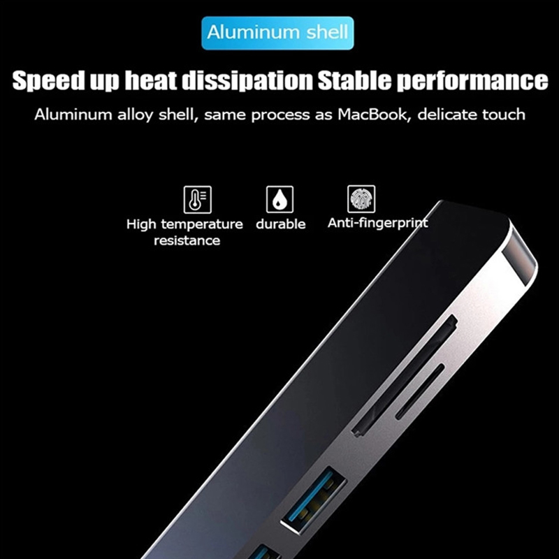 6in1 4 Ports Multifunctional Hub With HDMI Output USB Multi-Port Adapter Docking Station For Laptop Macbook Laptop Tablet Phone