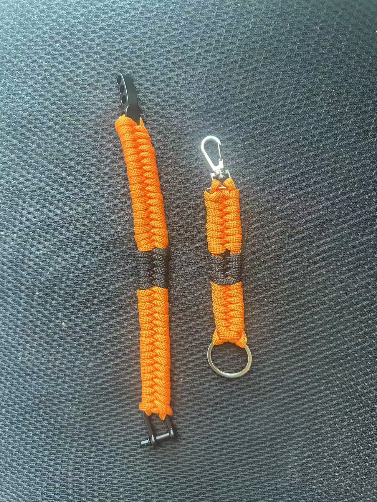 Brazilian Jiu-Jitsu Ranking Parachute Rope Set Adjustable Metal Carabiner and Keychain Outdoor Survival Camping Climbing: Orange