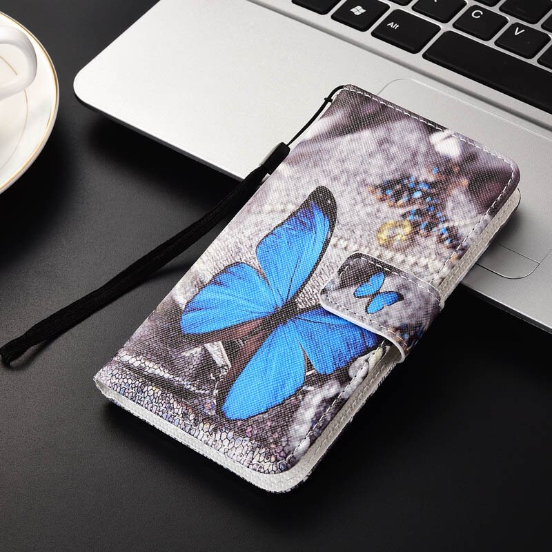 Coque For On Huawei Y9 FLA-LX1 FLA-LX2 FLA-LX3 Wallet Stand Flip Case For Huawei Y9 Cute Capai Y9 Phone Cover: Butterfly