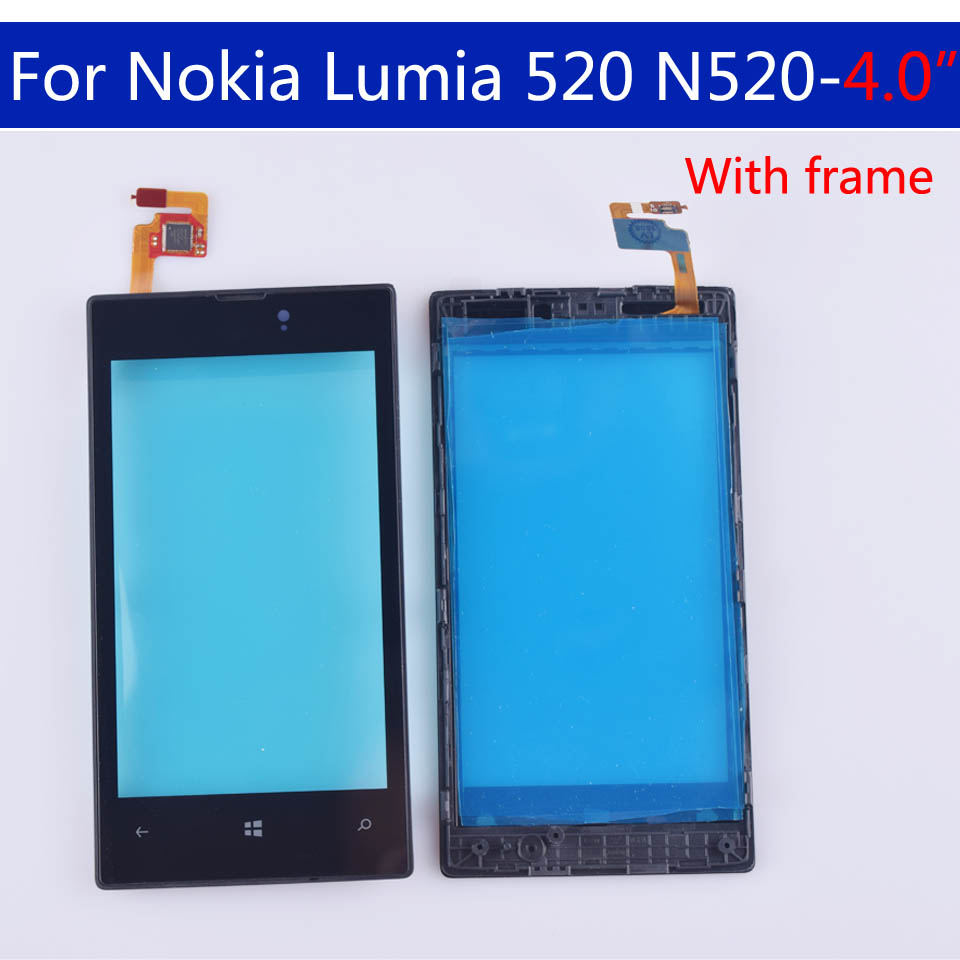 For Nokia Lumia 520 N520 Touch Screen Panel Digitizer Sensor Front Glass Outer Touchscreen Replacement 4.0 inch