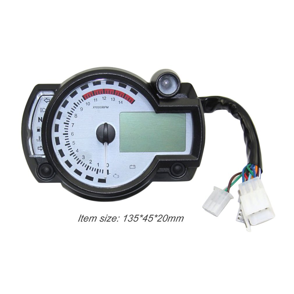 Universal Motorcycle Digital Odometer Adjustable LCD Tachometer Speedometer