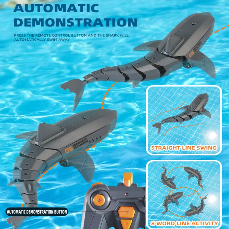 Rc Whale Shark Toy robot telecomando animali Marine Life Bath Pool pesce elettrico bambini giocattoli da bagno per bambini ragazzi sottomarino