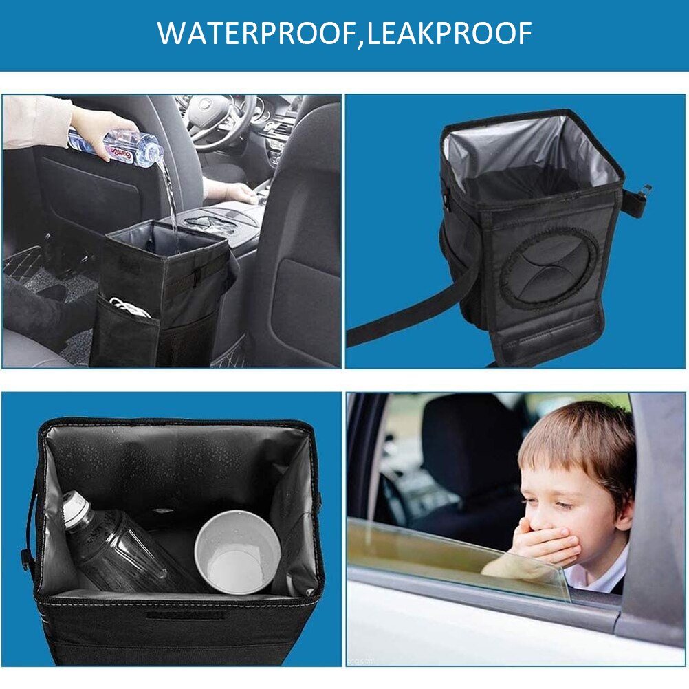 20Cm Auto Opknoping Seat Terug Vuilniszak Vuilnis Kan Opvouwbaar Storage Vuilnisbak Box Case Met Deksel Opslag Zakken houder Organizer