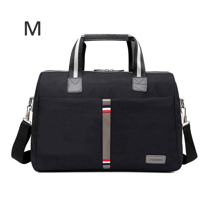 Bolso de hombro portátil plegable de ocio bolso de viaje impermeable para hombres y mujeres bolsa de viaje grande multifunción bolsa de fitness XA164ZC: Black M