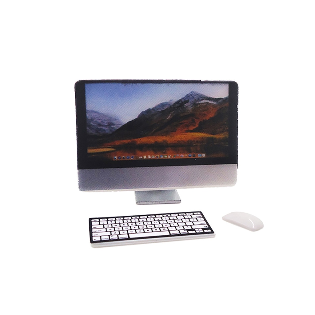 3Pcs Kids Dolls Simulation Computer Mini Computer Sets 1/12 Scale Dollhouse Miniature Computers for Doll Dolls Accessories@35: Default Title