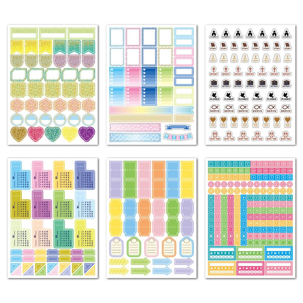 730Pcs Planner Stickers Scrapbooking Deco Alfabet Stickers Koreaanse Sticker Wekelijkse Plan Agenda Dagboek Stickers
