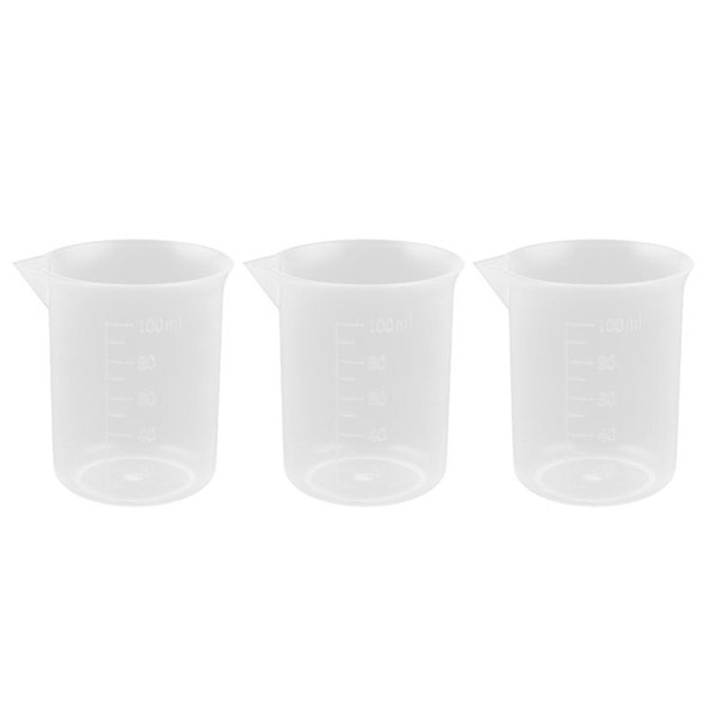 100 ml laboratory test plastic graduated measuring cup cup container 6 pcs