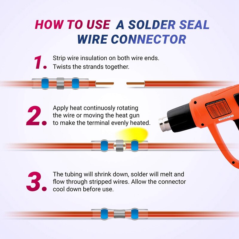 448Pcs Solder Seal Wire Connectors Waterproof & Heat Shrink Tubing Butt Connectors And Shrink Tubes All In One Electrical,Boat A