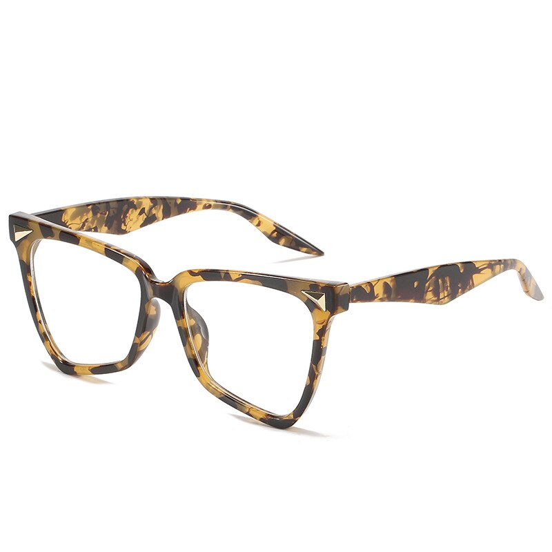 Cat eye brilmontuur, blauw licht blokkerende bril voor dames en heren, bijziendheid, optische bril voor computer, transparant, helder montuur, oculos: Luipaard