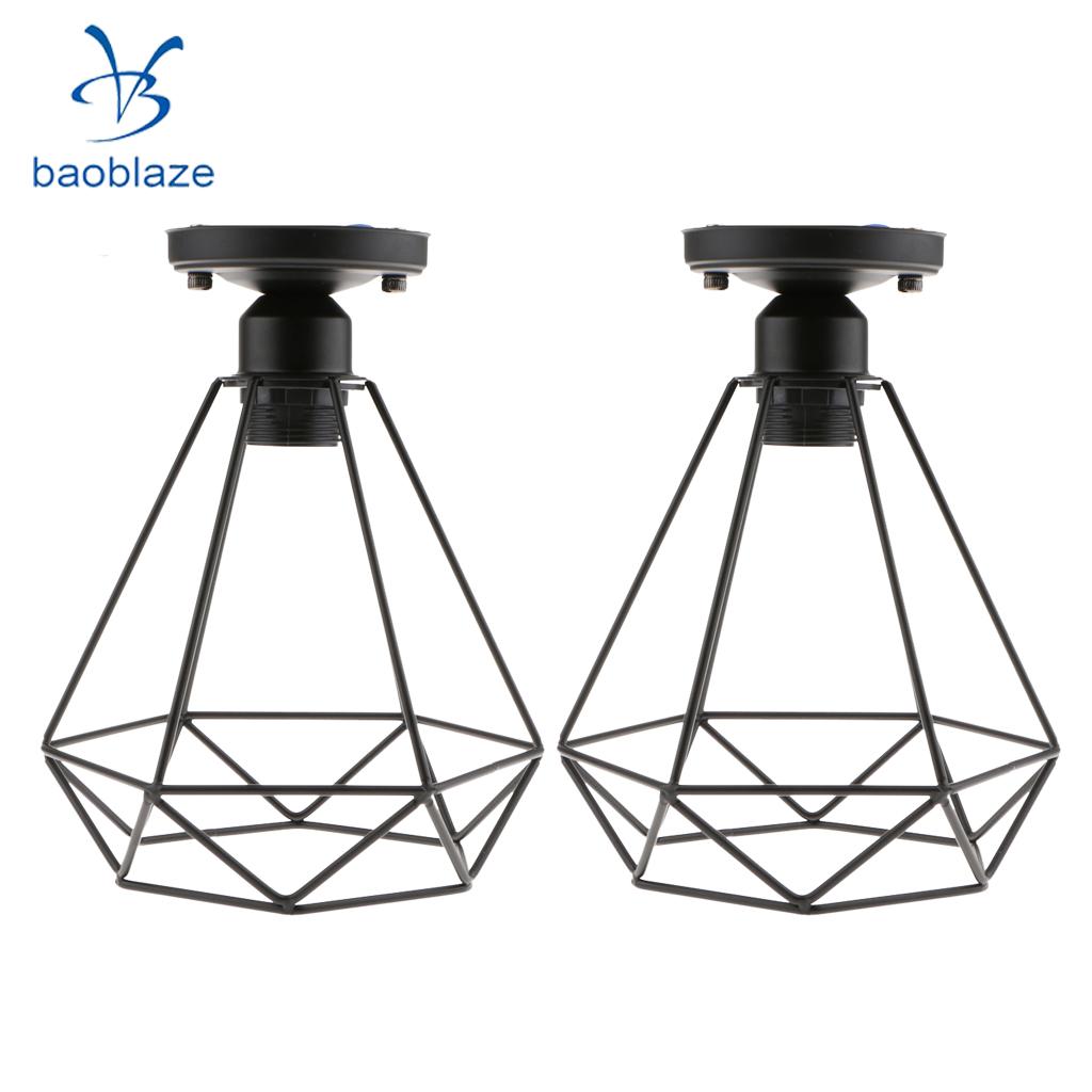 2 stk retro wire diamant pendel loftslampe bur lampe skærm lounge belysning 110-220v til entre terrasse stue soveværelse